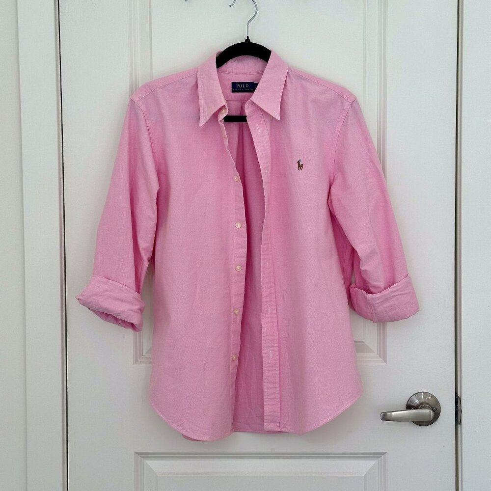 Polo Ralph Lauren Classic Fit Cotton Oxford Shirt | Size: Large | Pink